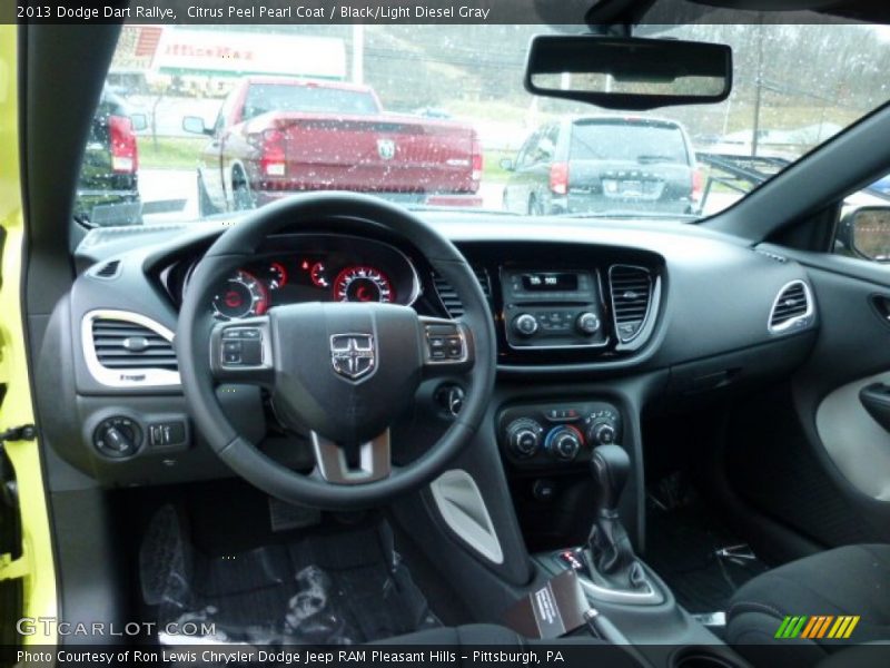 Citrus Peel Pearl Coat / Black/Light Diesel Gray 2013 Dodge Dart Rallye