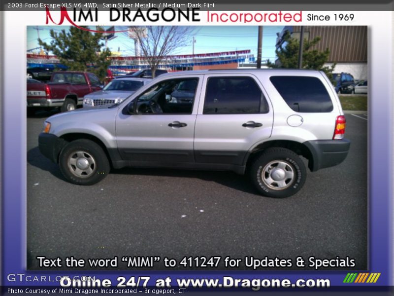Satin Silver Metallic / Medium Dark Flint 2003 Ford Escape XLS V6 4WD