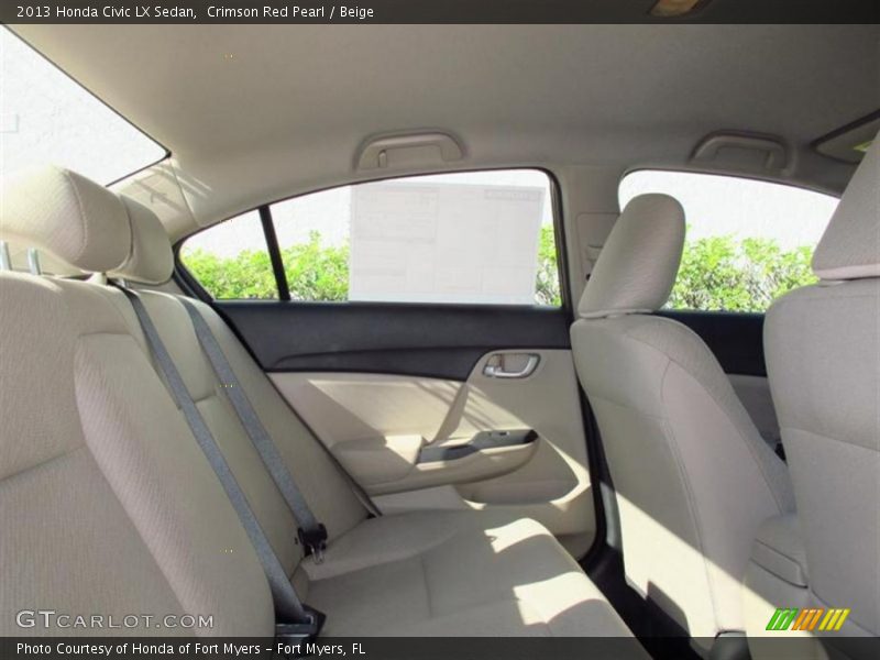 Crimson Red Pearl / Beige 2013 Honda Civic LX Sedan