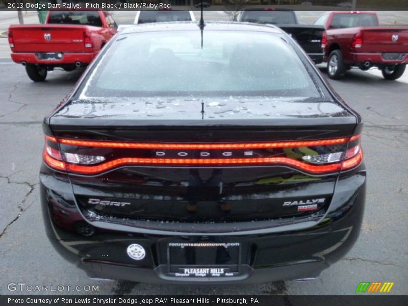 Pitch Black / Black/Ruby Red 2013 Dodge Dart Rallye