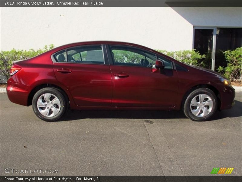 Crimson Red Pearl / Beige 2013 Honda Civic LX Sedan