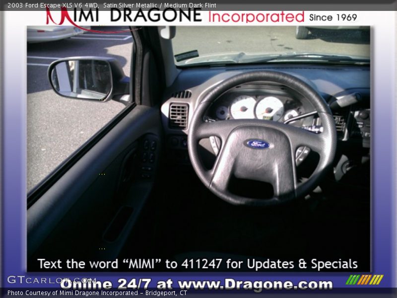 Satin Silver Metallic / Medium Dark Flint 2003 Ford Escape XLS V6 4WD