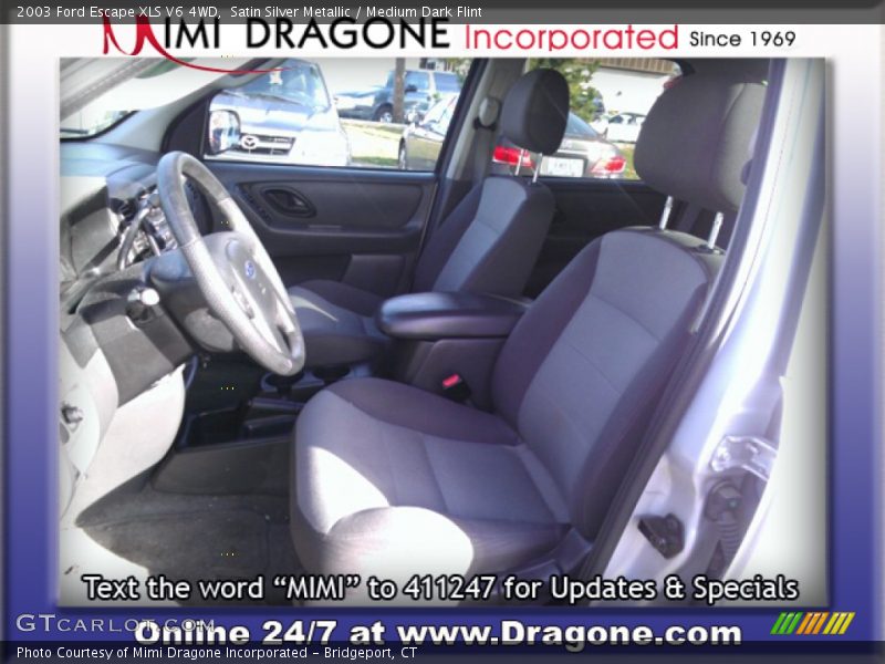Satin Silver Metallic / Medium Dark Flint 2003 Ford Escape XLS V6 4WD
