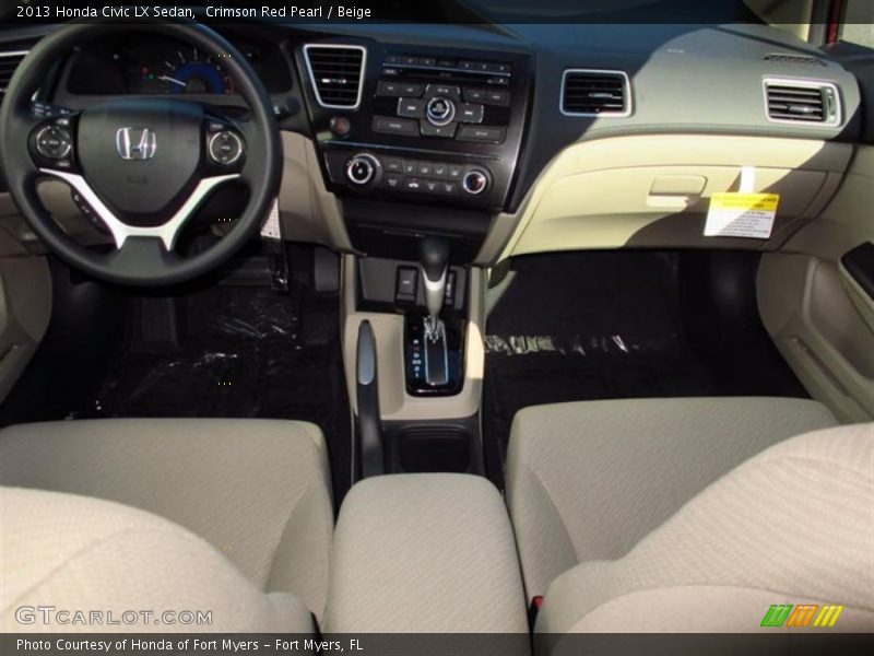 Crimson Red Pearl / Beige 2013 Honda Civic LX Sedan