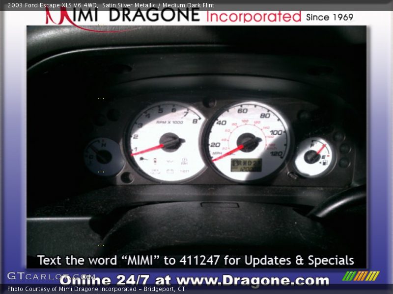 Satin Silver Metallic / Medium Dark Flint 2003 Ford Escape XLS V6 4WD