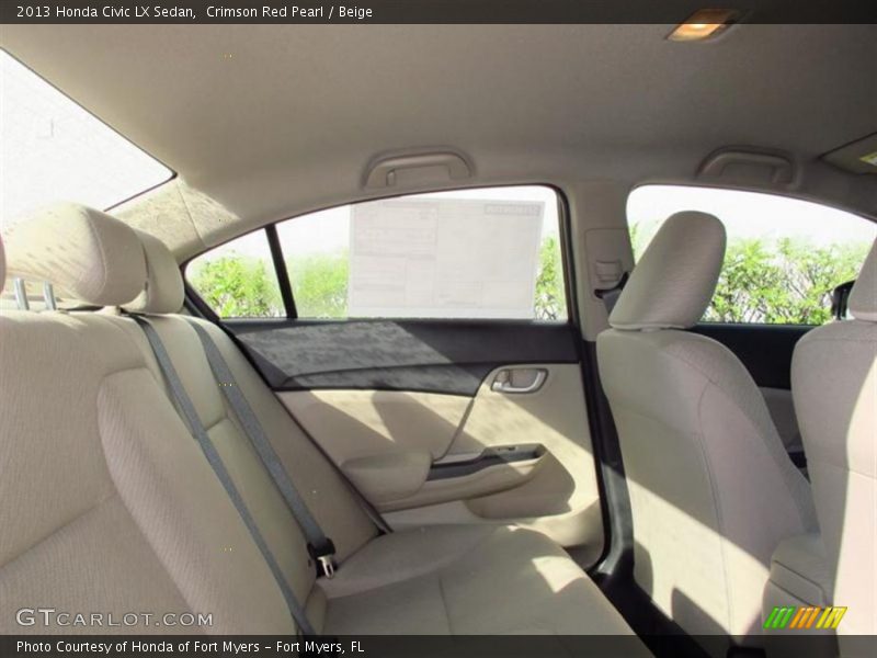 Crimson Red Pearl / Beige 2013 Honda Civic LX Sedan
