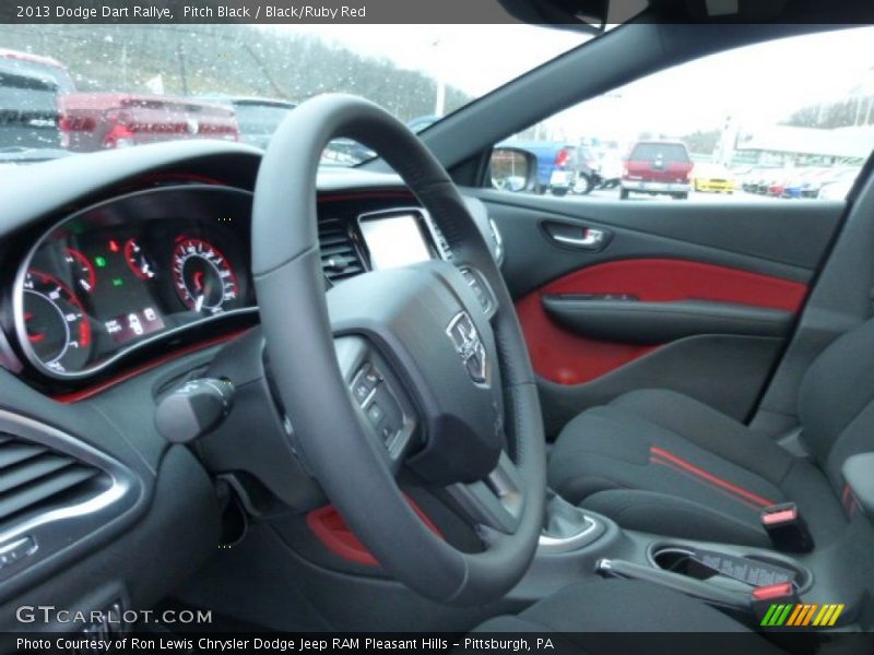 Pitch Black / Black/Ruby Red 2013 Dodge Dart Rallye