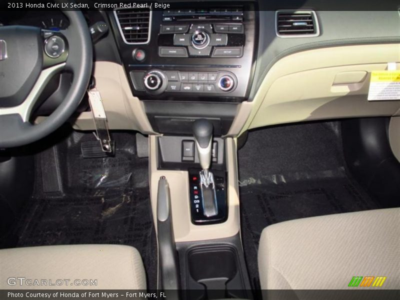 Crimson Red Pearl / Beige 2013 Honda Civic LX Sedan
