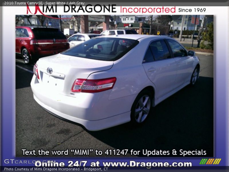 Super White / Ash Gray 2010 Toyota Camry SE