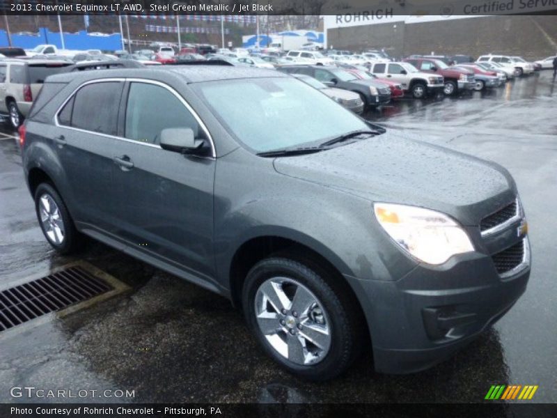 Steel Green Metallic / Jet Black 2013 Chevrolet Equinox LT AWD