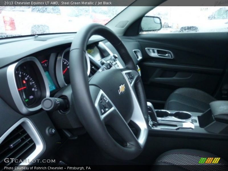 Steel Green Metallic / Jet Black 2013 Chevrolet Equinox LT AWD