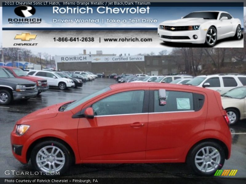 Inferno Orange Metallic / Jet Black/Dark Titanium 2013 Chevrolet Sonic LT Hatch