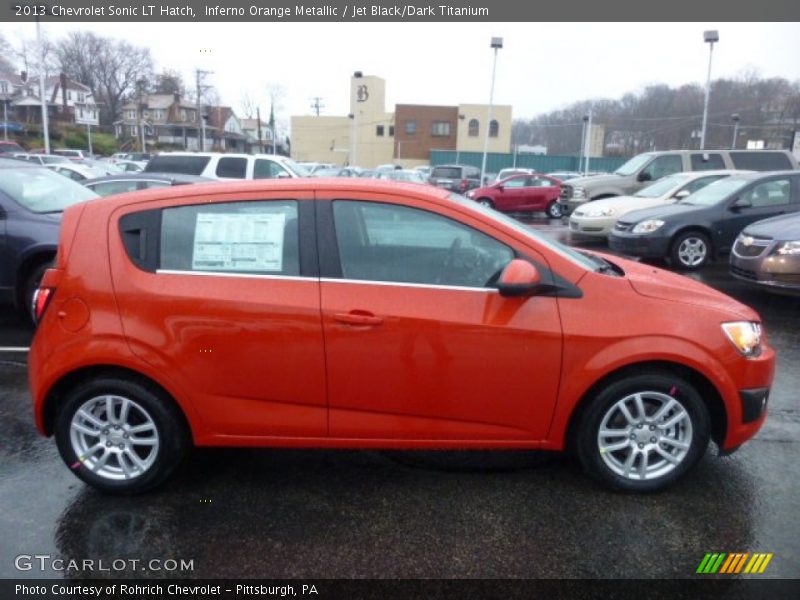 Inferno Orange Metallic / Jet Black/Dark Titanium 2013 Chevrolet Sonic LT Hatch