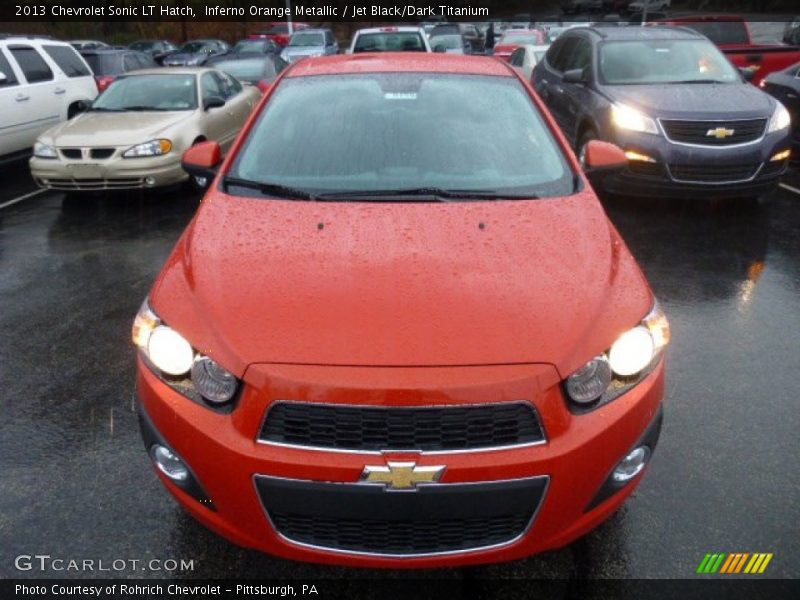 Inferno Orange Metallic / Jet Black/Dark Titanium 2013 Chevrolet Sonic LT Hatch