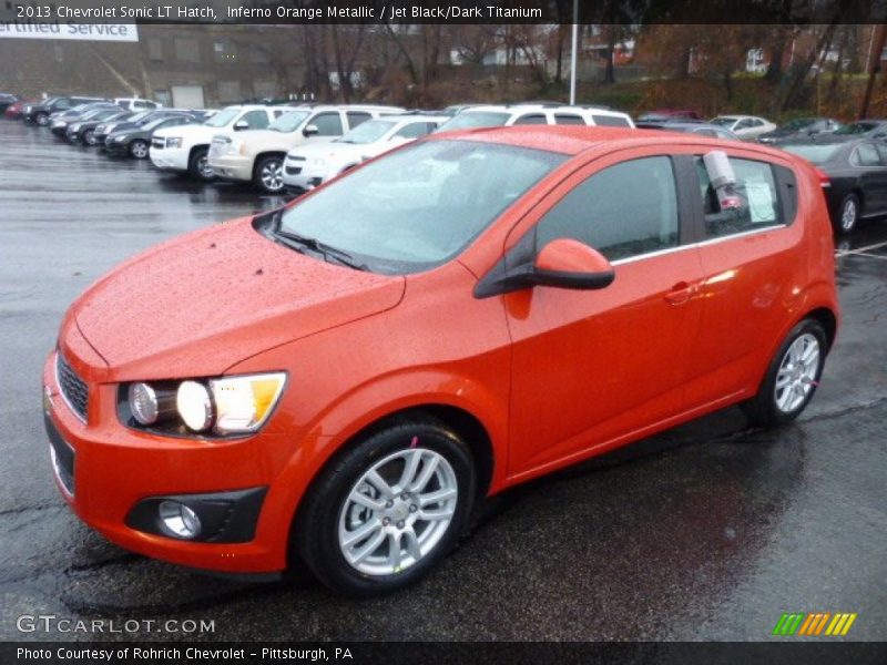 Inferno Orange Metallic / Jet Black/Dark Titanium 2013 Chevrolet Sonic LT Hatch