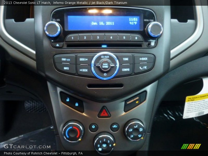 Inferno Orange Metallic / Jet Black/Dark Titanium 2013 Chevrolet Sonic LT Hatch