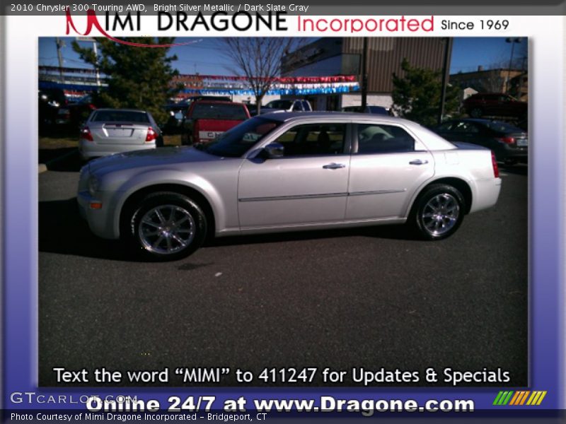 Bright Silver Metallic / Dark Slate Gray 2010 Chrysler 300 Touring AWD