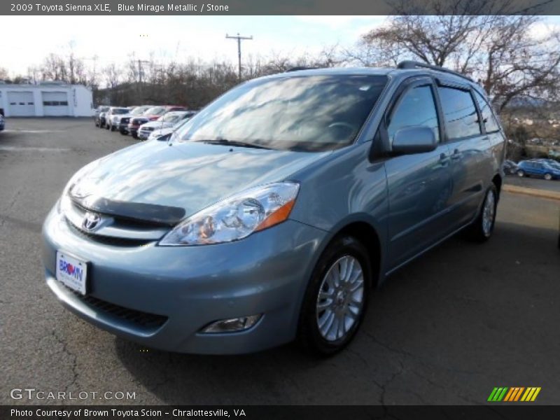 Blue Mirage Metallic / Stone 2009 Toyota Sienna XLE