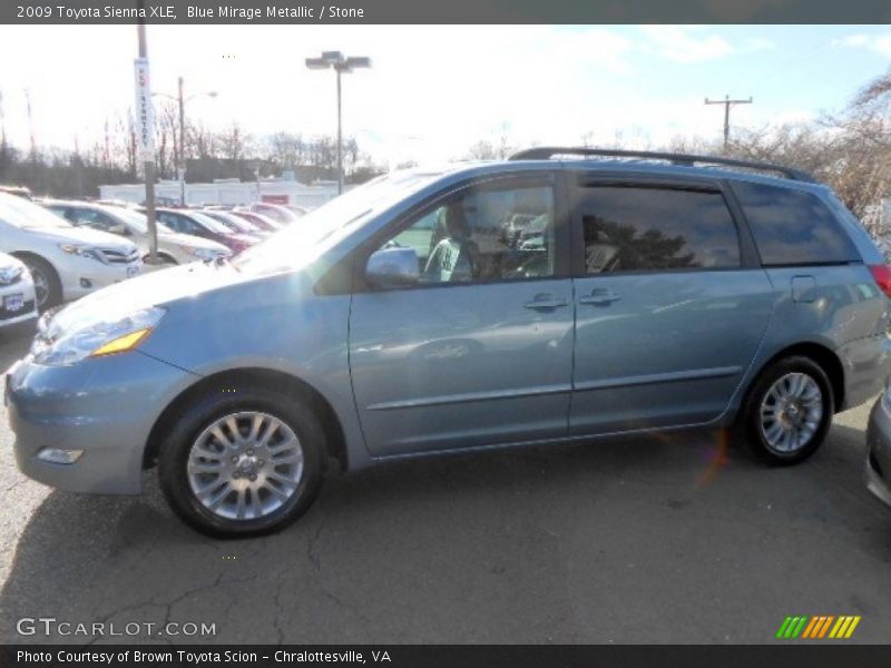 Blue Mirage Metallic / Stone 2009 Toyota Sienna XLE