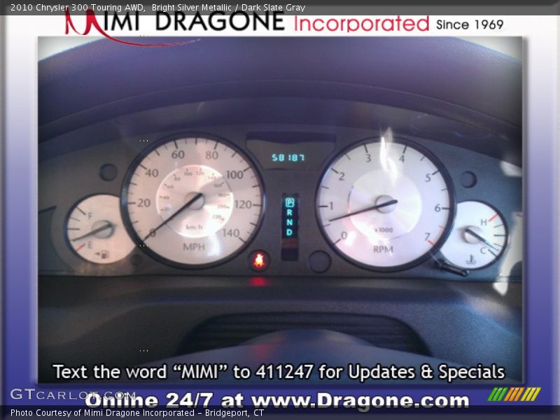 Bright Silver Metallic / Dark Slate Gray 2010 Chrysler 300 Touring AWD