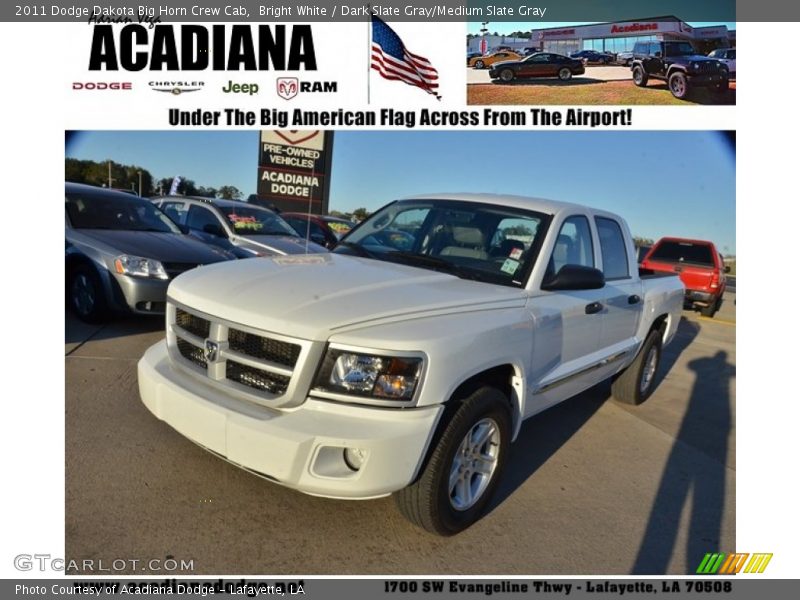 Bright White / Dark Slate Gray/Medium Slate Gray 2011 Dodge Dakota Big Horn Crew Cab