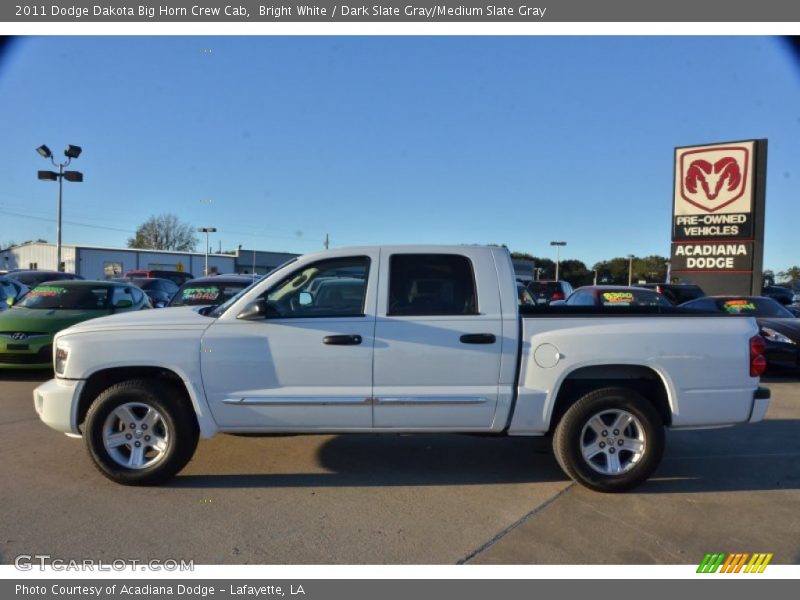 Bright White / Dark Slate Gray/Medium Slate Gray 2011 Dodge Dakota Big Horn Crew Cab