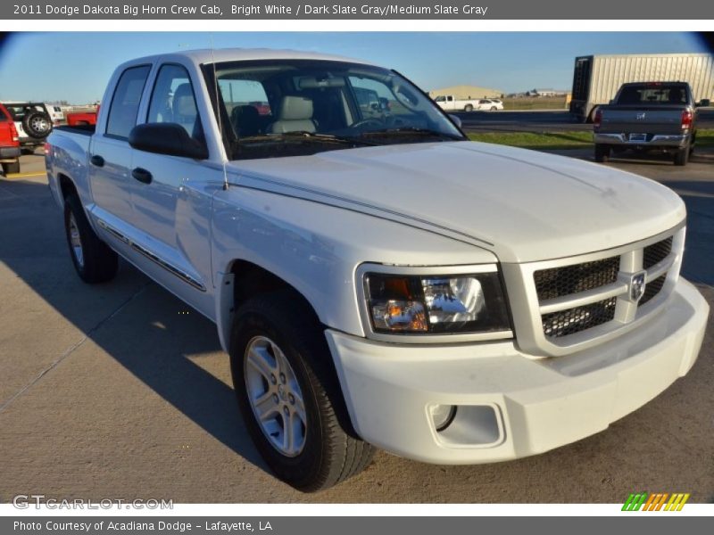 Bright White / Dark Slate Gray/Medium Slate Gray 2011 Dodge Dakota Big Horn Crew Cab