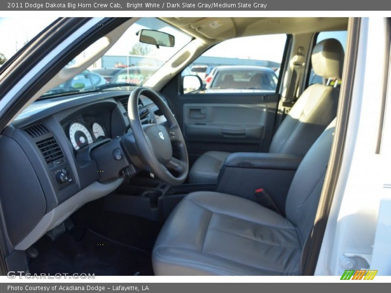 Bright White / Dark Slate Gray/Medium Slate Gray 2011 Dodge Dakota Big Horn Crew Cab