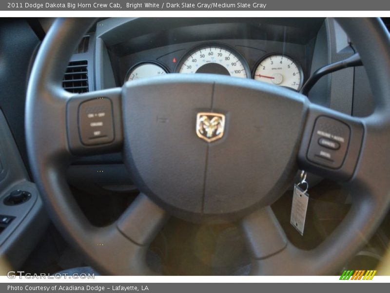 Bright White / Dark Slate Gray/Medium Slate Gray 2011 Dodge Dakota Big Horn Crew Cab