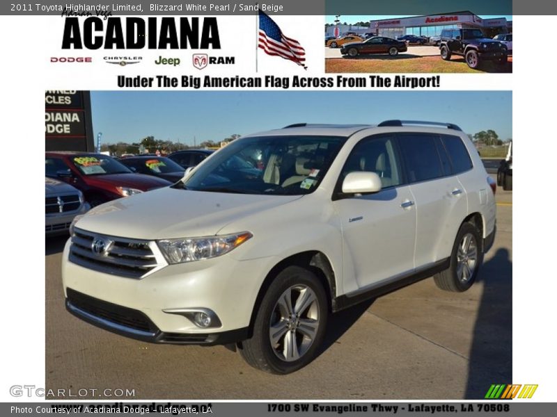 Blizzard White Pearl / Sand Beige 2011 Toyota Highlander Limited