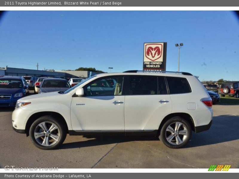 Blizzard White Pearl / Sand Beige 2011 Toyota Highlander Limited