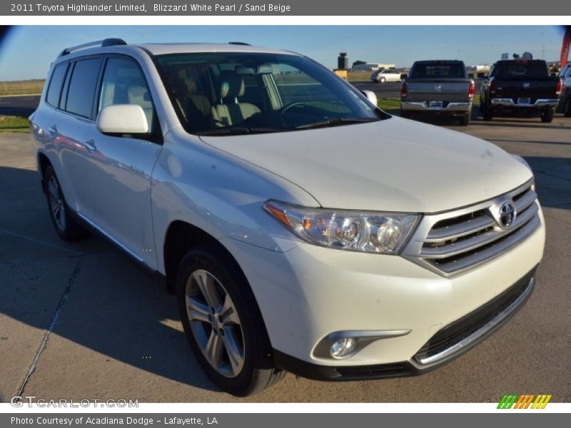 Blizzard White Pearl / Sand Beige 2011 Toyota Highlander Limited