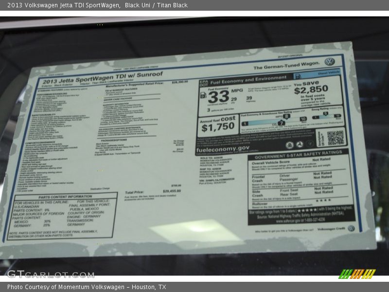 Black Uni / Titan Black 2013 Volkswagen Jetta TDI SportWagen