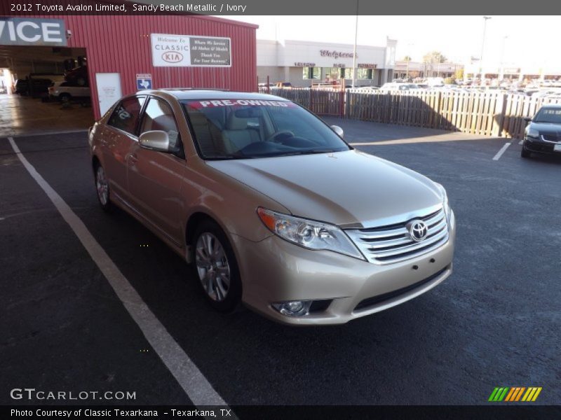 Sandy Beach Metallic / Ivory 2012 Toyota Avalon Limited