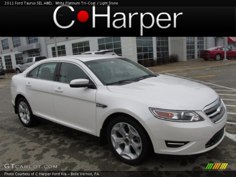 White Platinum Tri-Coat / Light Stone 2011 Ford Taurus SEL AWD