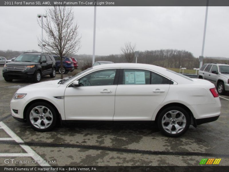White Platinum Tri-Coat / Light Stone 2011 Ford Taurus SEL AWD