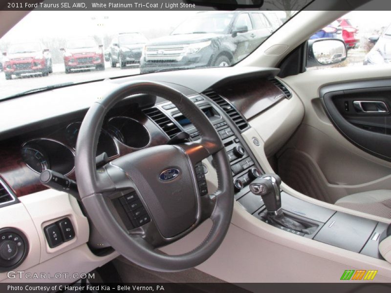 White Platinum Tri-Coat / Light Stone 2011 Ford Taurus SEL AWD