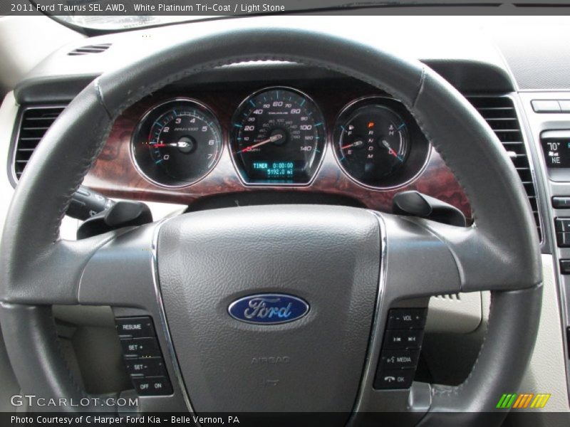 White Platinum Tri-Coat / Light Stone 2011 Ford Taurus SEL AWD
