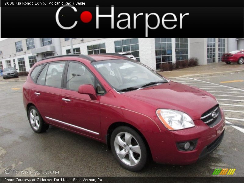 Volcanic Red / Beige 2008 Kia Rondo LX V6