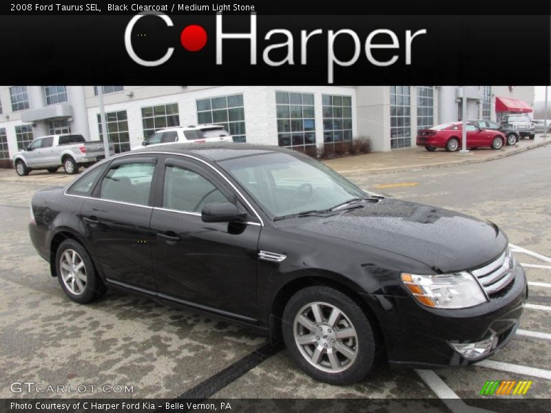 Black Clearcoat / Medium Light Stone 2008 Ford Taurus SEL