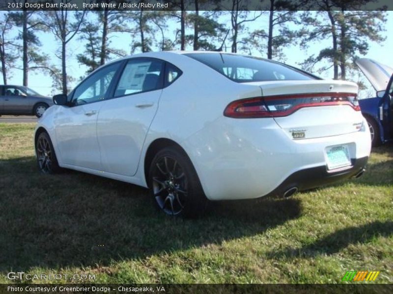 Bright White / Black/Ruby Red 2013 Dodge Dart Rallye