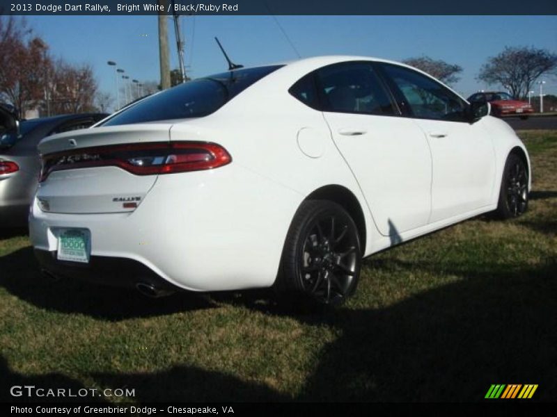 Bright White / Black/Ruby Red 2013 Dodge Dart Rallye