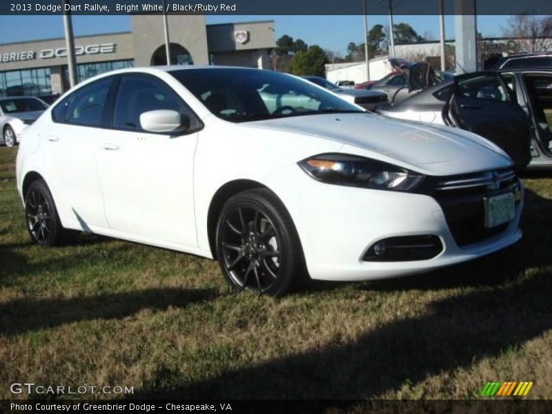Bright White / Black/Ruby Red 2013 Dodge Dart Rallye