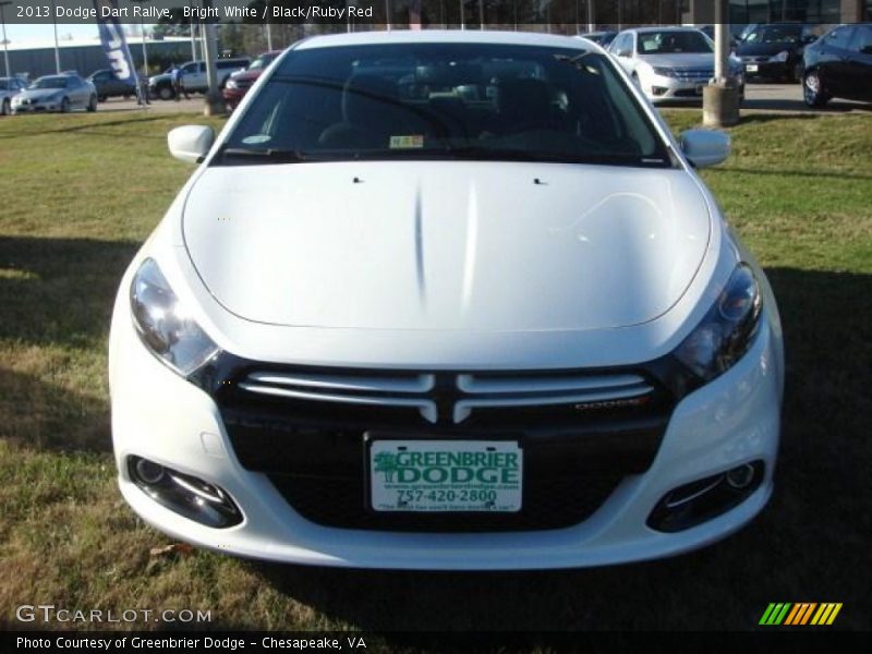 Bright White / Black/Ruby Red 2013 Dodge Dart Rallye