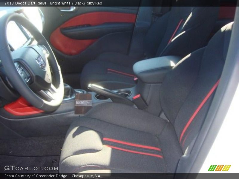Bright White / Black/Ruby Red 2013 Dodge Dart Rallye