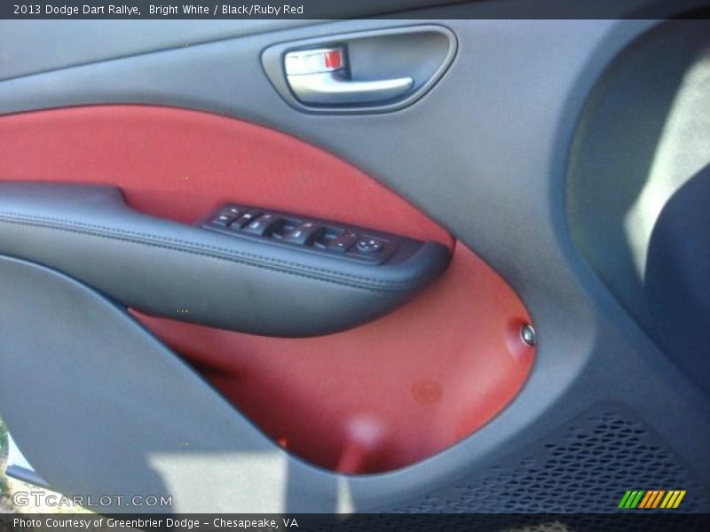 Bright White / Black/Ruby Red 2013 Dodge Dart Rallye
