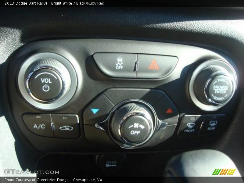 Bright White / Black/Ruby Red 2013 Dodge Dart Rallye