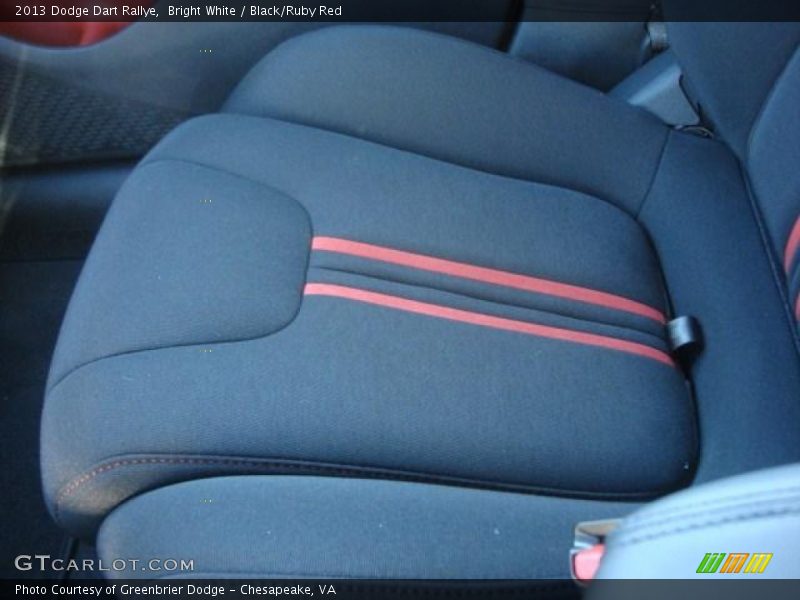 Bright White / Black/Ruby Red 2013 Dodge Dart Rallye