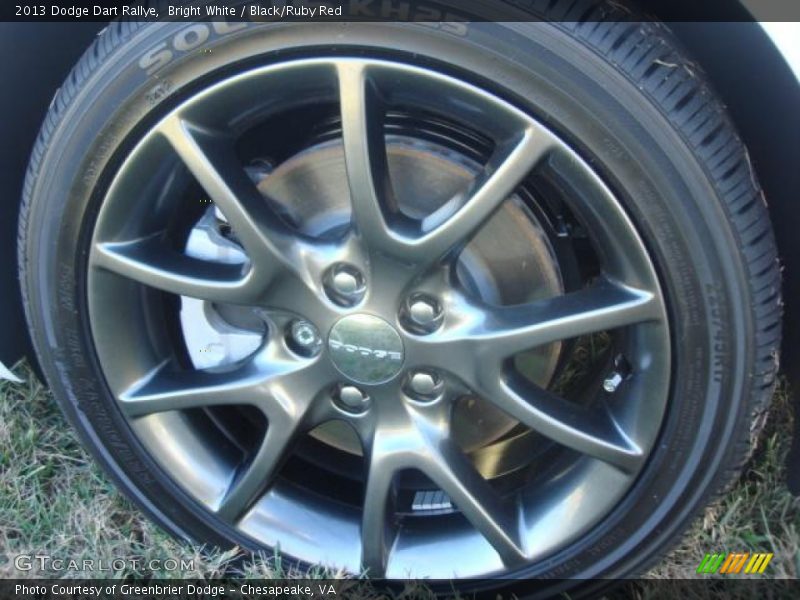 Bright White / Black/Ruby Red 2013 Dodge Dart Rallye