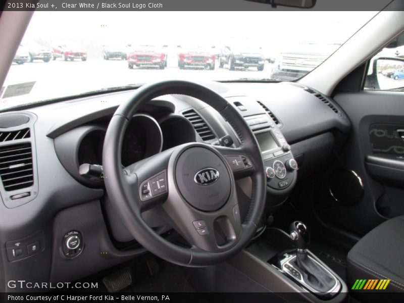 Clear White / Black Soul Logo Cloth 2013 Kia Soul +